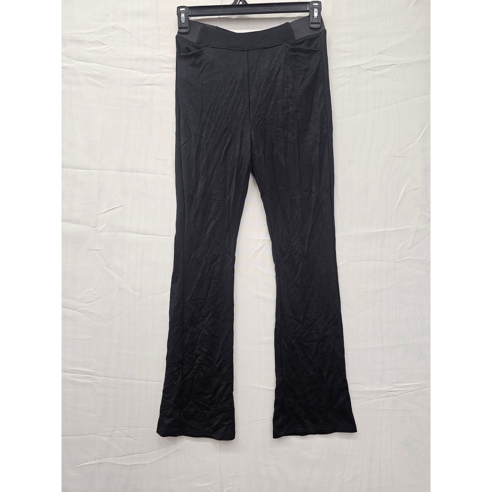 A New Day Womens Black Flare Leg Pull On Pants Size Medium Ponte Knit F00020937